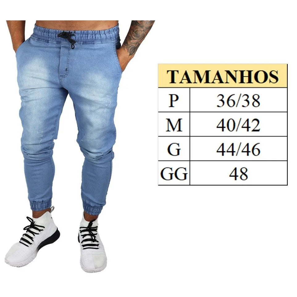 Calça SAINT Slim Masculina de Sarja com Elástico