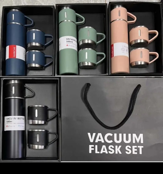 Kit Garrafa Térmica Inox - Vacuum Flask Set