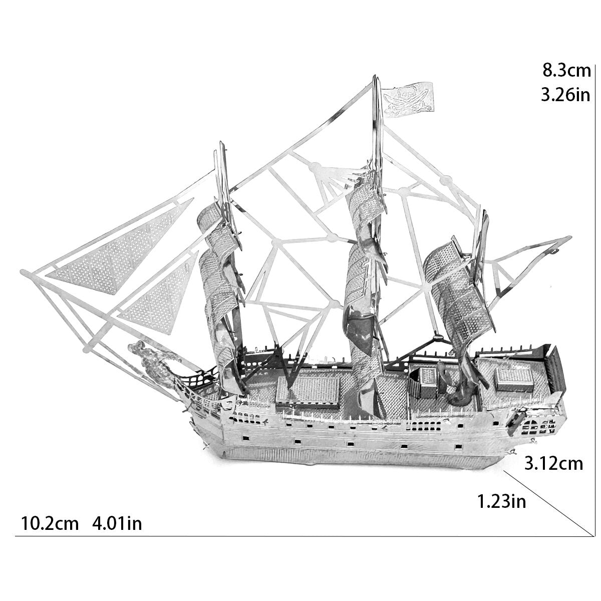 Quebra-Cabeça 3D do Navio Pirata Pérola Negra em Metal - Kit de Modelo DIY de Corte a Laser para Crianças