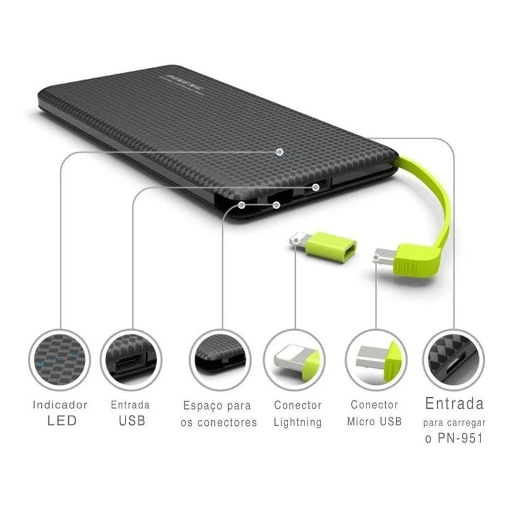 Carregador Portátil Pineng PowerSlim 10000mAh