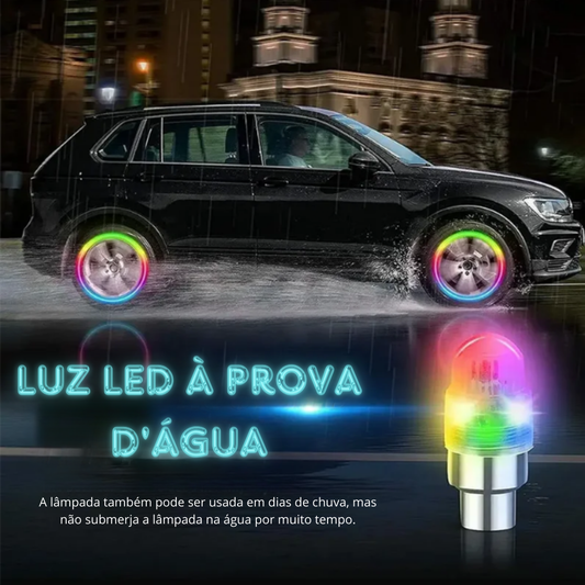 Iluminação LED para Válvulas de Pneus - Conjunto de 4 Peças