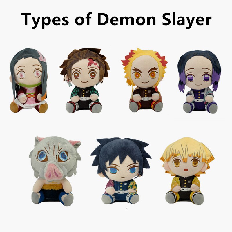 Brinquedos do Anime Demon Slayer Kimetsu No Yaiba - Conjunto de Bonecos de 20cm