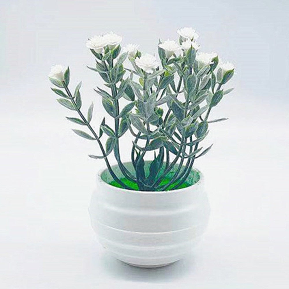 Plantas Artificiais de Ameixa em Vaso com Flores de Seda