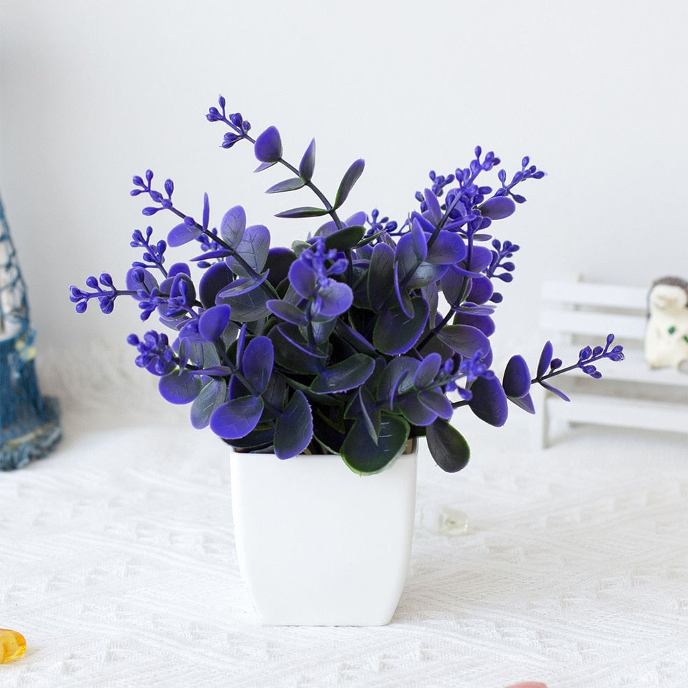 Plantas Artificiais de Ameixa em Vaso com Flores de Seda