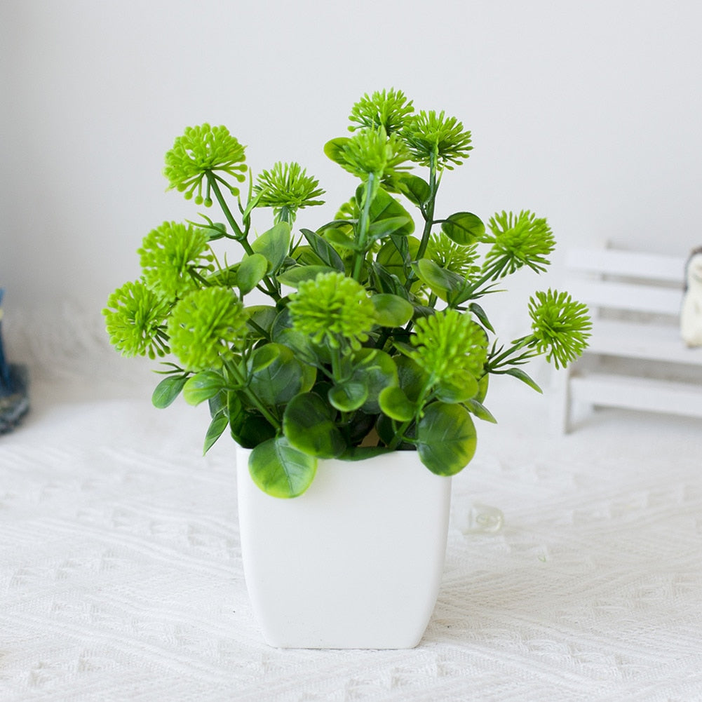 Plantas Artificiais de Ameixa em Vaso com Flores de Seda