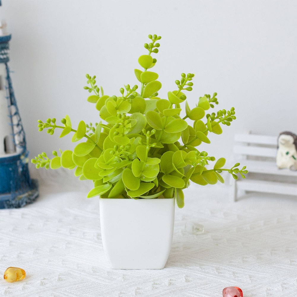 Plantas Artificiais de Ameixa em Vaso com Flores de Seda