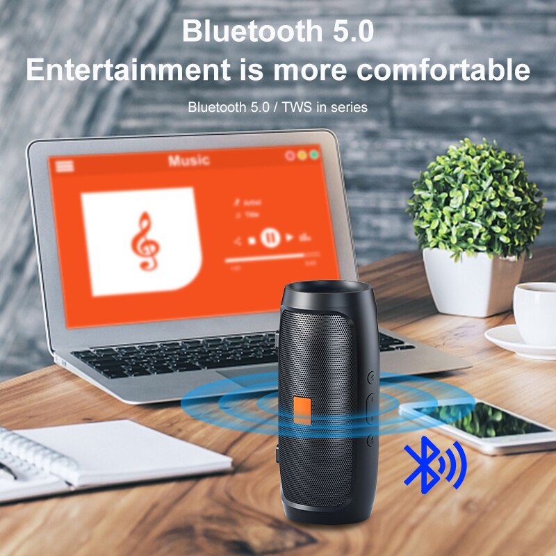 Caixa de Som Bluetooth com Duplo Speaker TF/USB