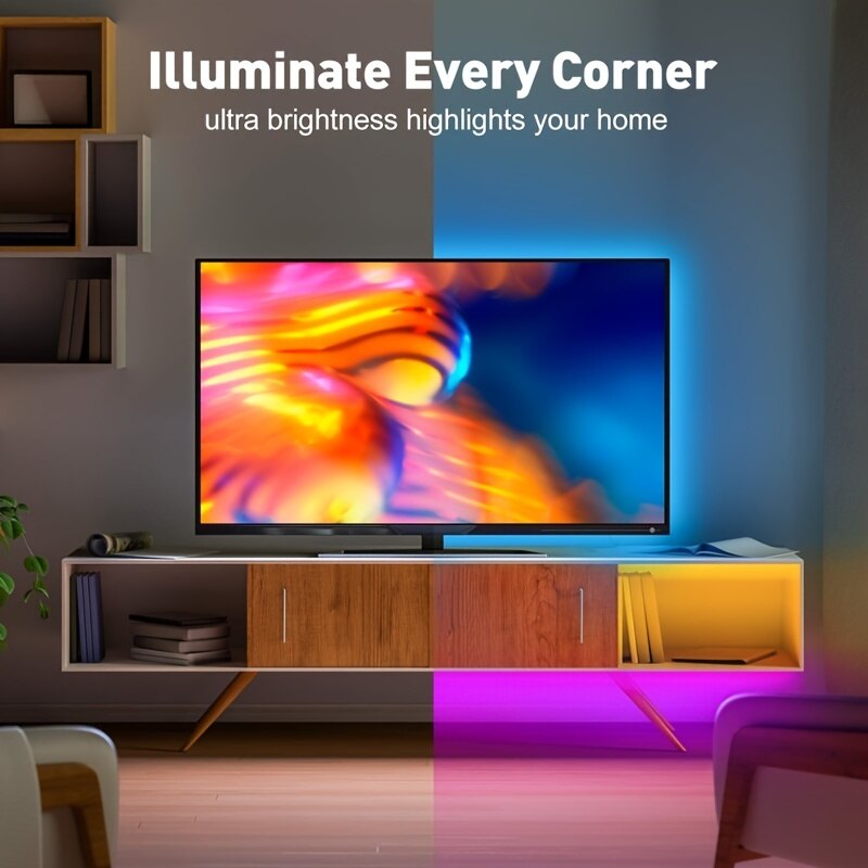 LED RGB 2M com controle remoto de 24 teclas para decoração de casa e escritório